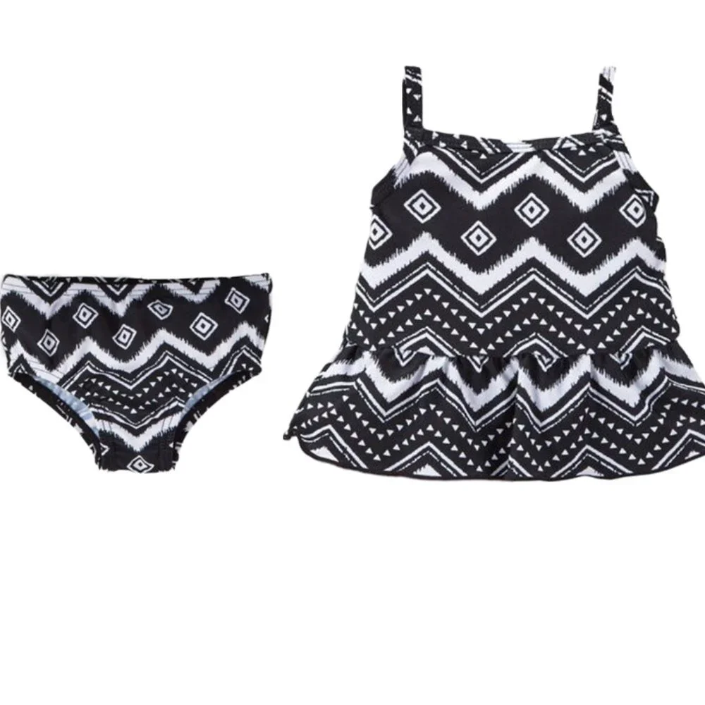 Carter's Baby Girls 3-PC Bikini Top Cover Swim Set Chevron UPF 50+ Lined 6M - Picture 5 of 6